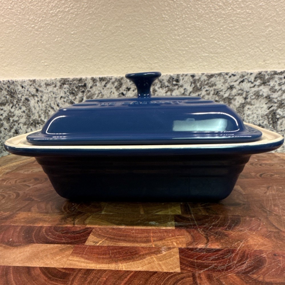 Le Creuset Blue Rectangular Ceramic Baking Dish Set 1.0L Dishwasher Safe
