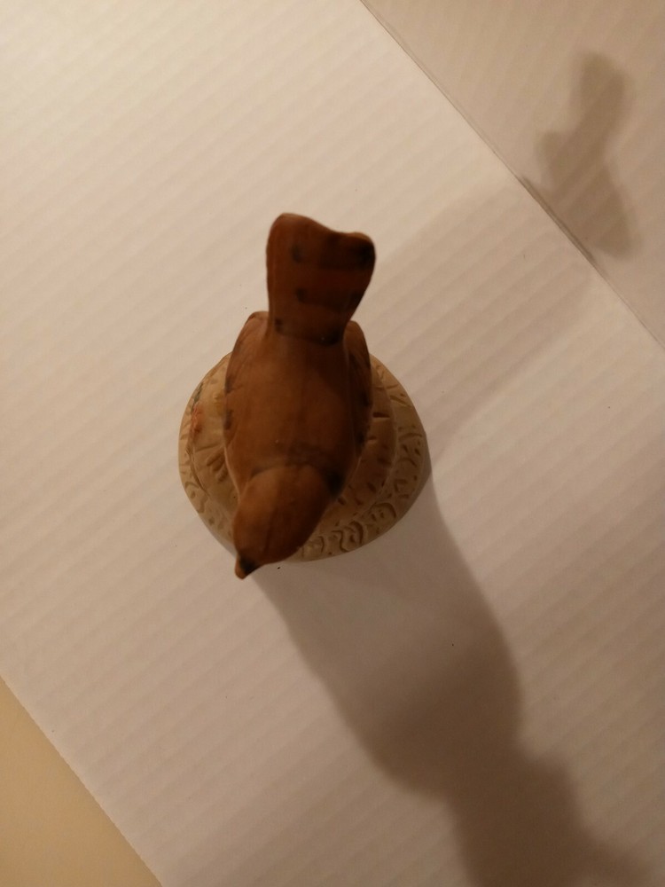 4.25" Brown Ceramic Bisque Bird Bell