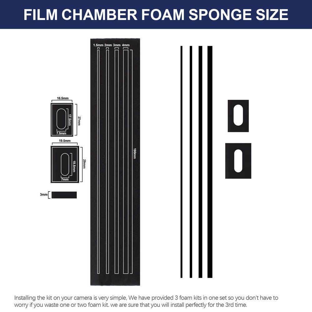 3Sets String/Strip Type Backdoor Light Seal Foam Sponge For Point Shoot Camera