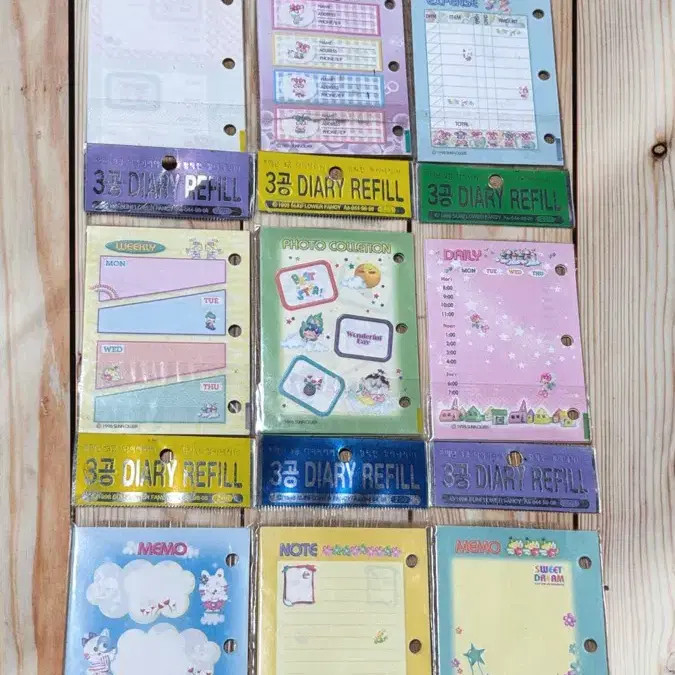 3-Ring Diary Refill Set 9 Pieces Official