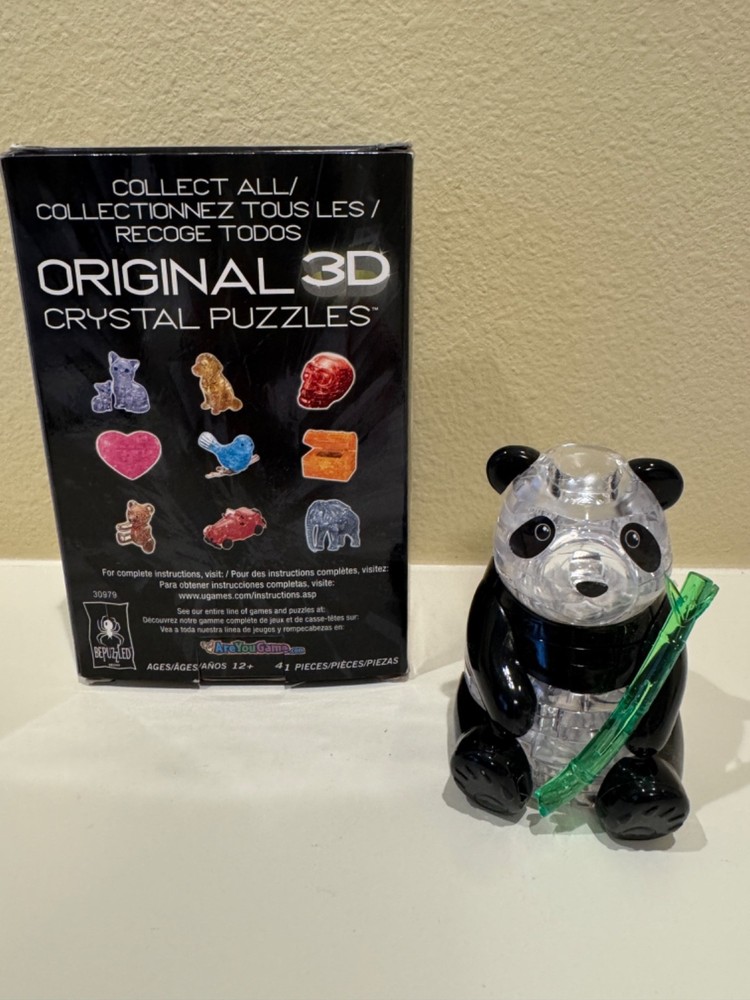 Original 3D Crystal Puzzle, Panda, Complete, EUC with Box