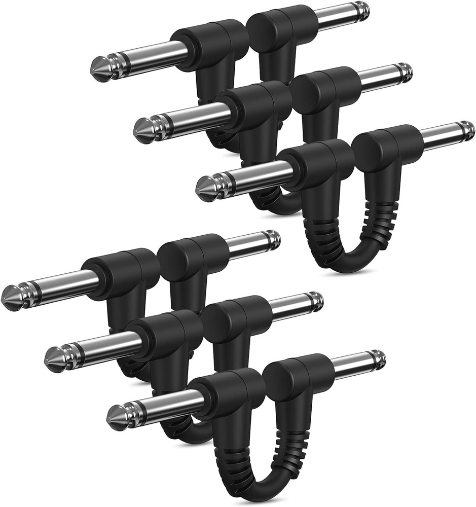 3 Inch Guitar Patch Cable Guitar Effect Pedal Cables Black 6 Pack