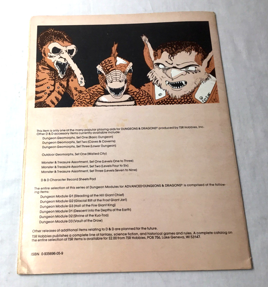 Vintage TSR Dungeons & Dragons Basic Rulebook + AD&D D1 Descent Module