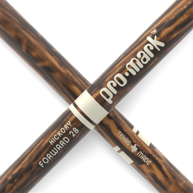 Promark TX2BW-FG FireGrain Classic Forward 2B Drumsticks, Oval Tip