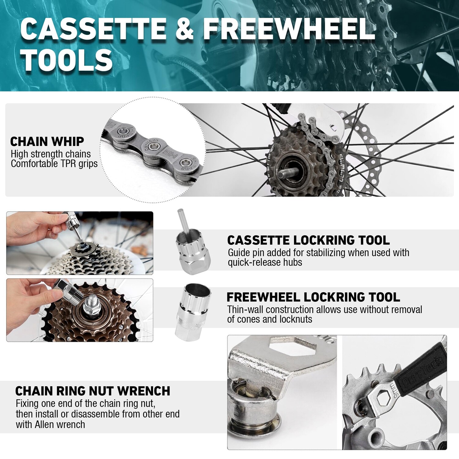 DURATECH 41PCS Bicycle Tool Kit Bike Tool Kit w/Storage Box Bike Repair Tool Kit