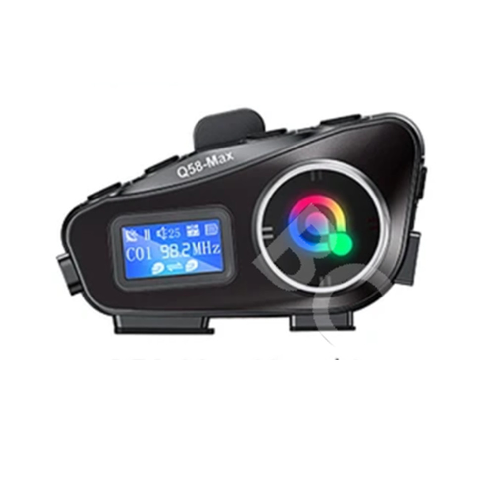 Motorcycle Helmet Intercom Bluetooth Headset FM Radio LCD Display Waterproof