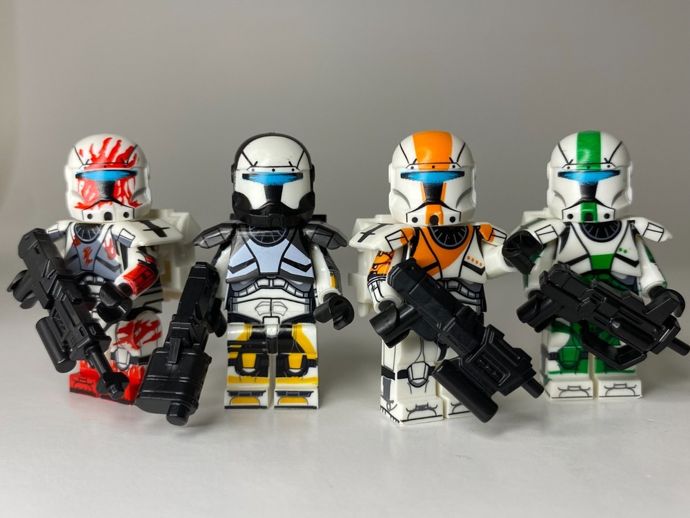 CUSTOM Star Wars Clone Commando Delta Squad! 4 Minifigures + Accessories!