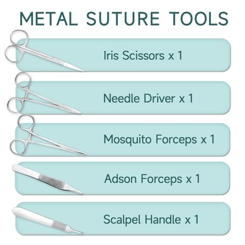 Suture Practice Kit for Students - 30 Pieces, Reusable Suture Pad & Stitches Tra