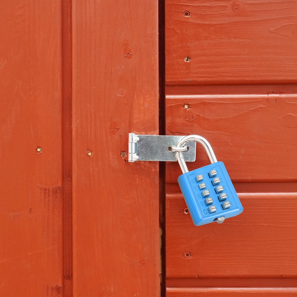 10 Digit Button Combination Padlock 5 Position Locking Mechanism Lock Blue