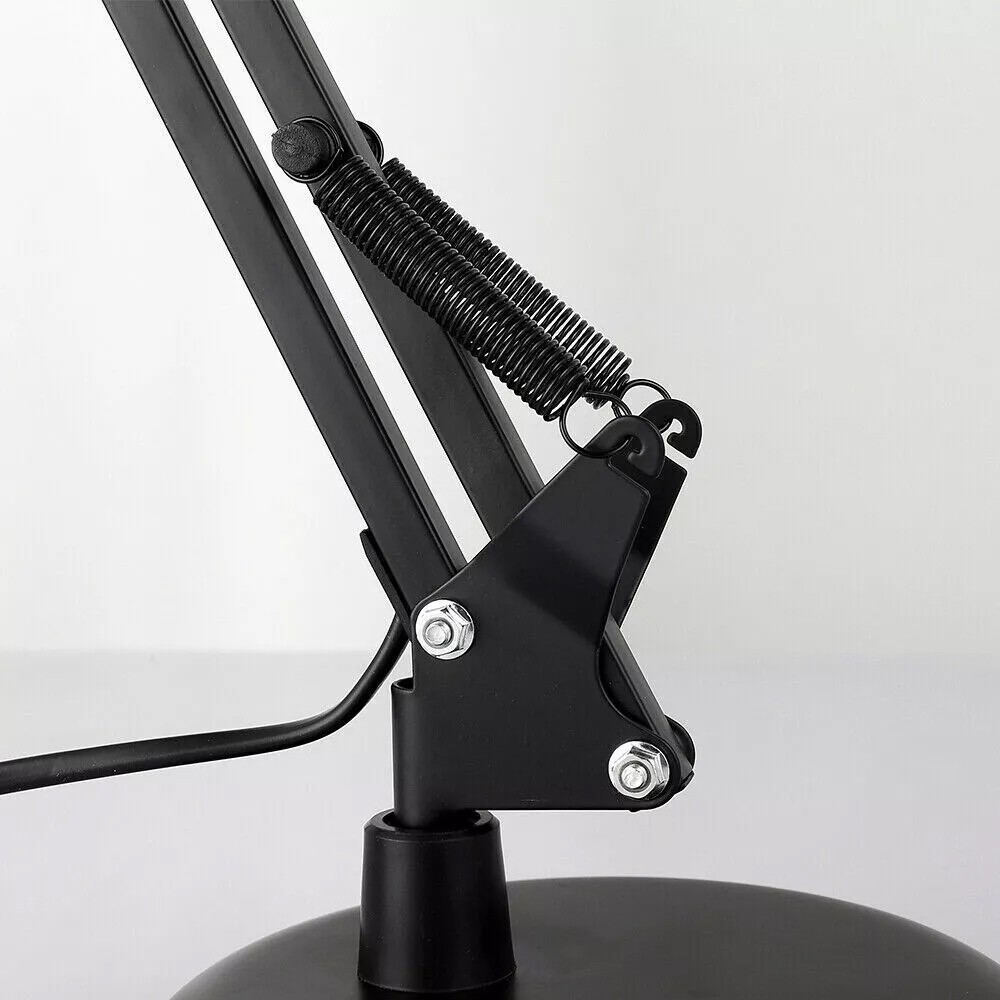 Metal Swing Arm Desk Lamp, Multi-Joint, Adjustable Arm, White Finish