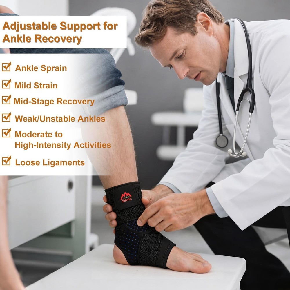 2 Packs Adjustable Ankle Brace for Sprained Ankle- Stabilizes Joints, Prevent...