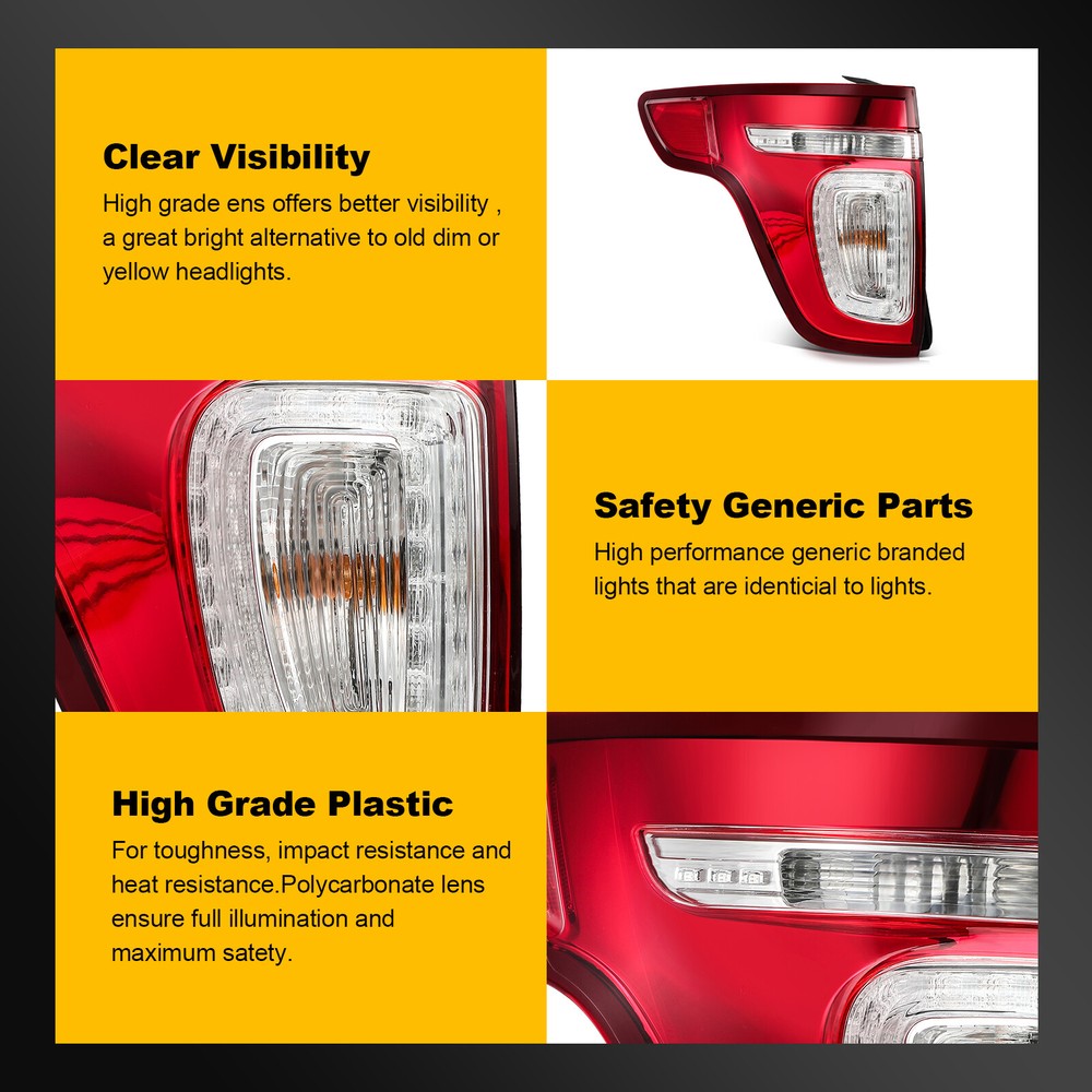 Tail Light Assembly For 2011-2015 Ford Explorer [LED Type] Left Driver Side