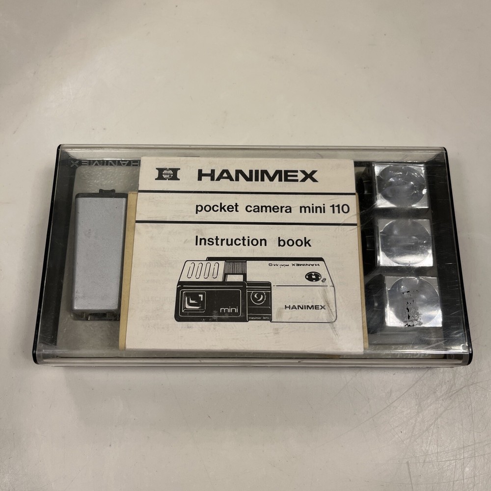 Hanimex Pocket Mini 110 Camera with Case, Instructions, Accessories UNTESTED