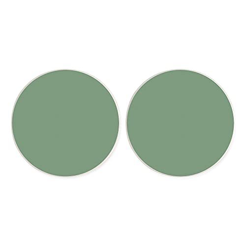 Solid Cool 2.75 x 2.75 Absorbent Ceramic Car Coasters Pack of 2 Sage Green