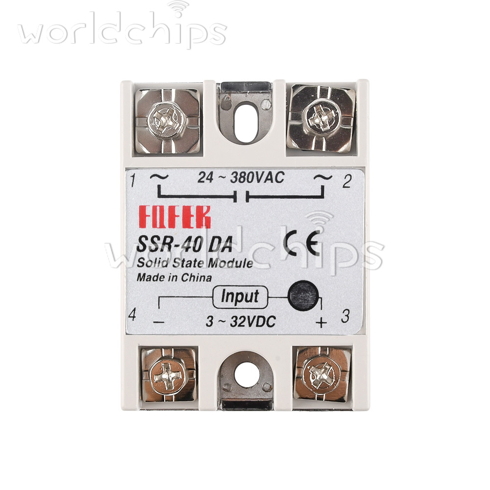 1-10PCS Single Phase DC3-32V to AC24-380V SSR-40DA 40A Solid State Relay Module