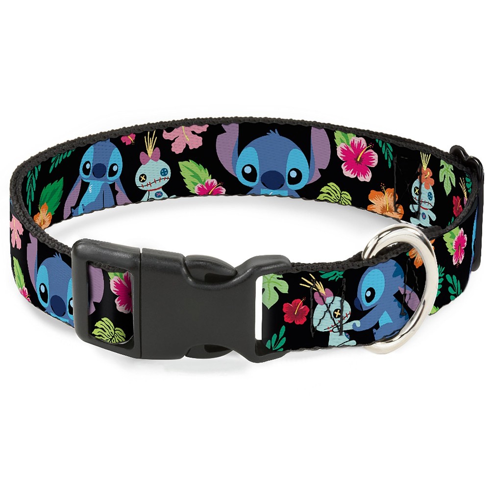 Plastic Clip Collar Stitch & Scrump Poses/Tropical Flora Medium 11-16.5"