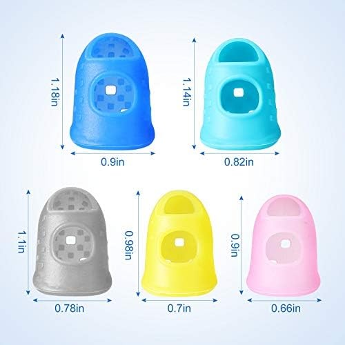 Zonon 20 Pieces Rubber Thimble Large, Medium, Small, X-Large, X-Small, Blue
