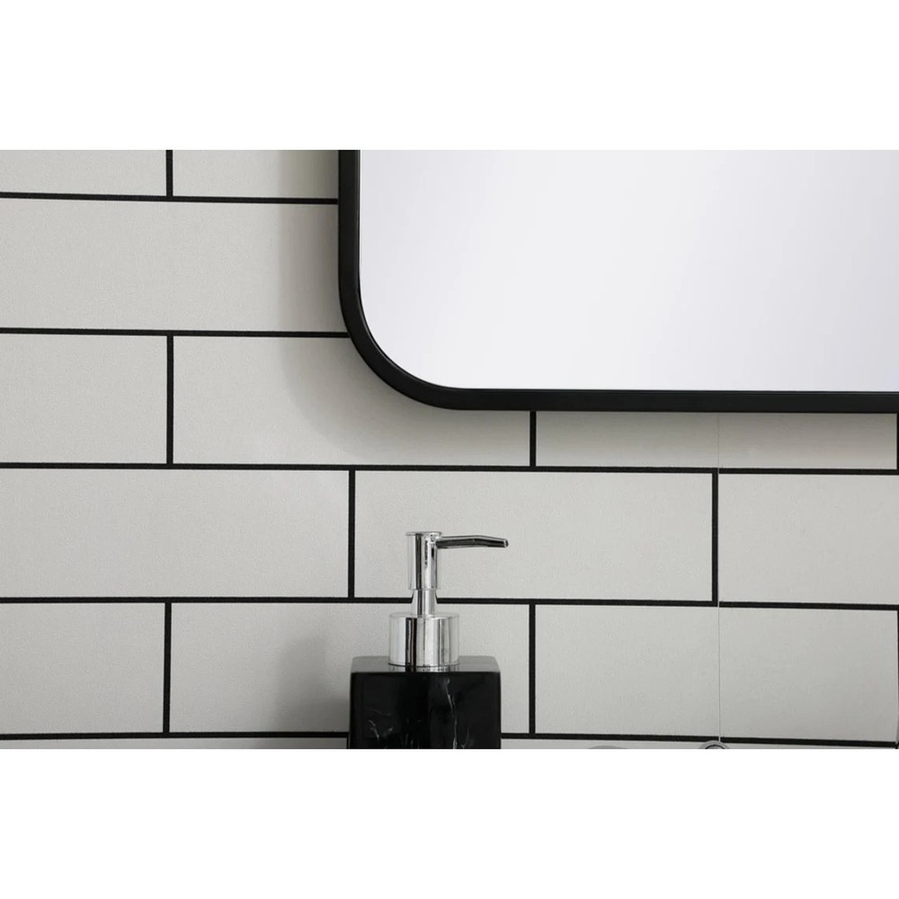Roseto Formiae 22" Wx36" H Contemporary Rectangular Framed Bathroom Wall Mirror