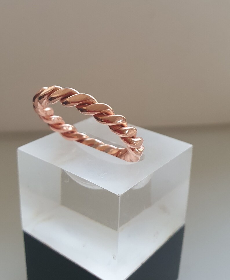 Chunky twisted copper ring, in solid good quality natural copper , All Size