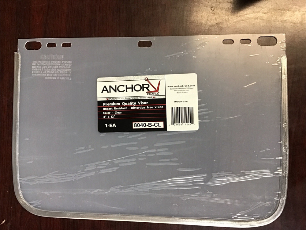 Anchor Quality Visor. Impact Resistant. Clear. 8”x12”