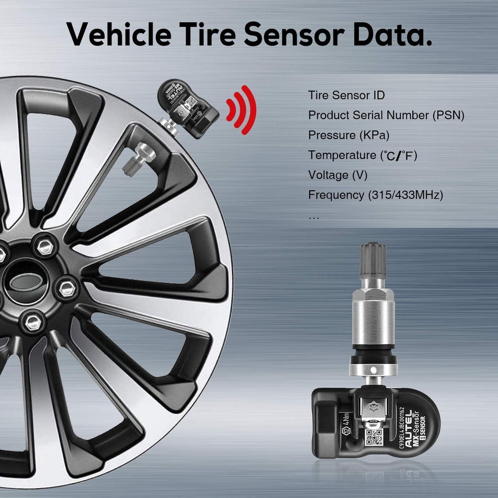 4pcs Autel MX-Sensor 315&433MHz Programmable TPMS Universal Tire pressure Sensor