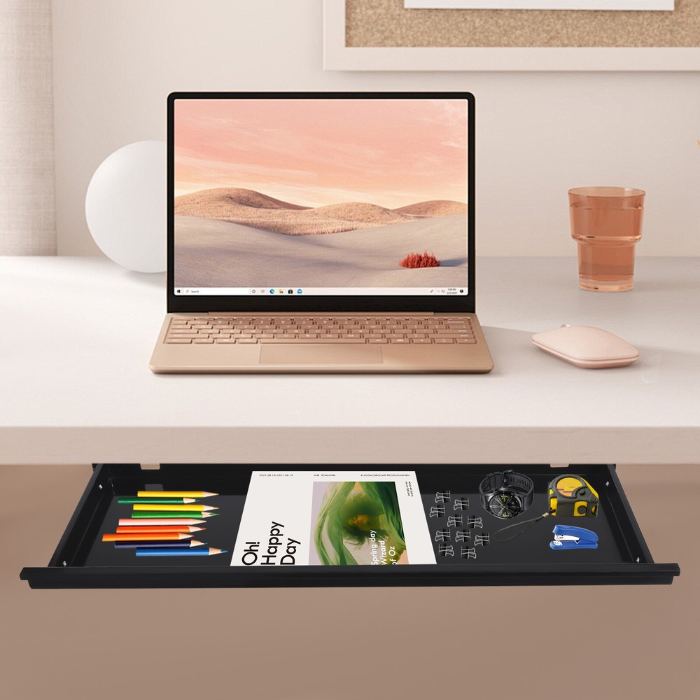 Sliding Pull-Out Under Desk Drawer – Space-Saving Keyboard Organizer
