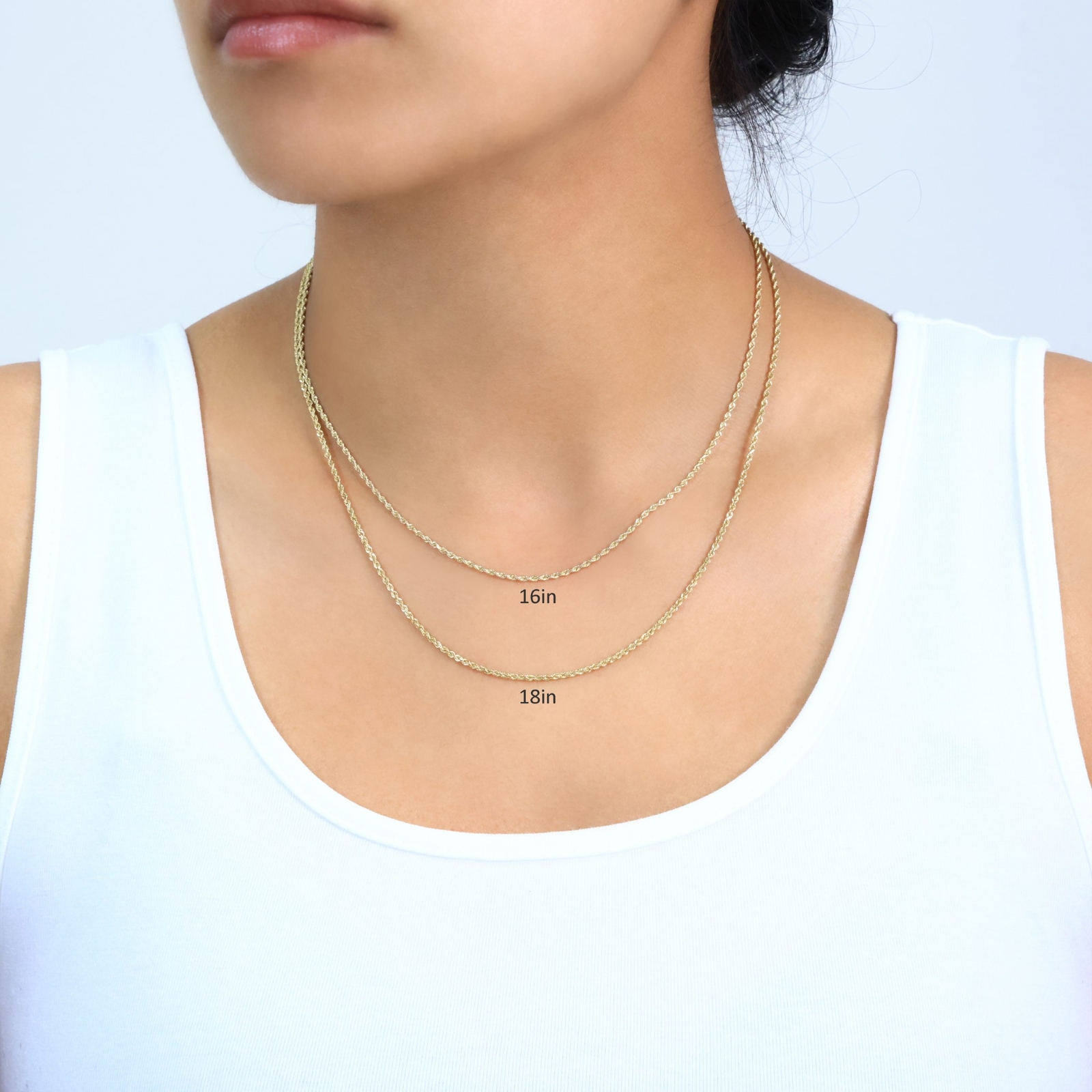 14K Yellow Gold Diamond Cut Rope Chain Necklace 1.5mm - 5mm, Men Women 16"- 30"