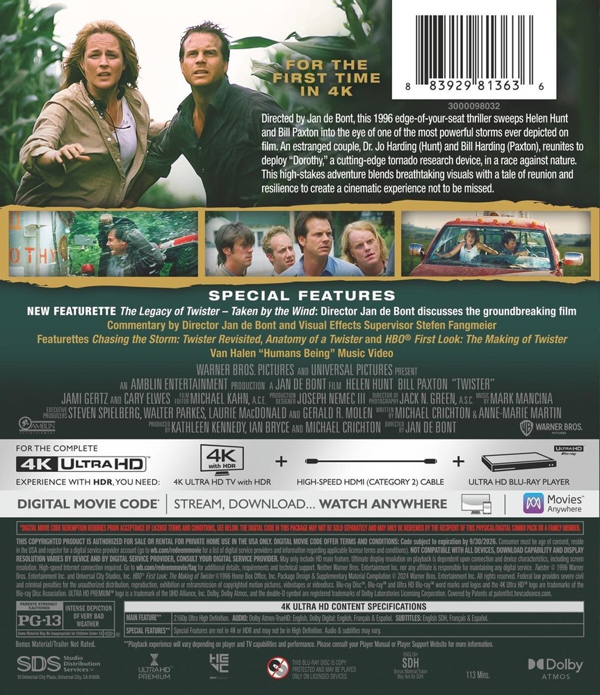 Twister 4K UHD Blu-ray NEW