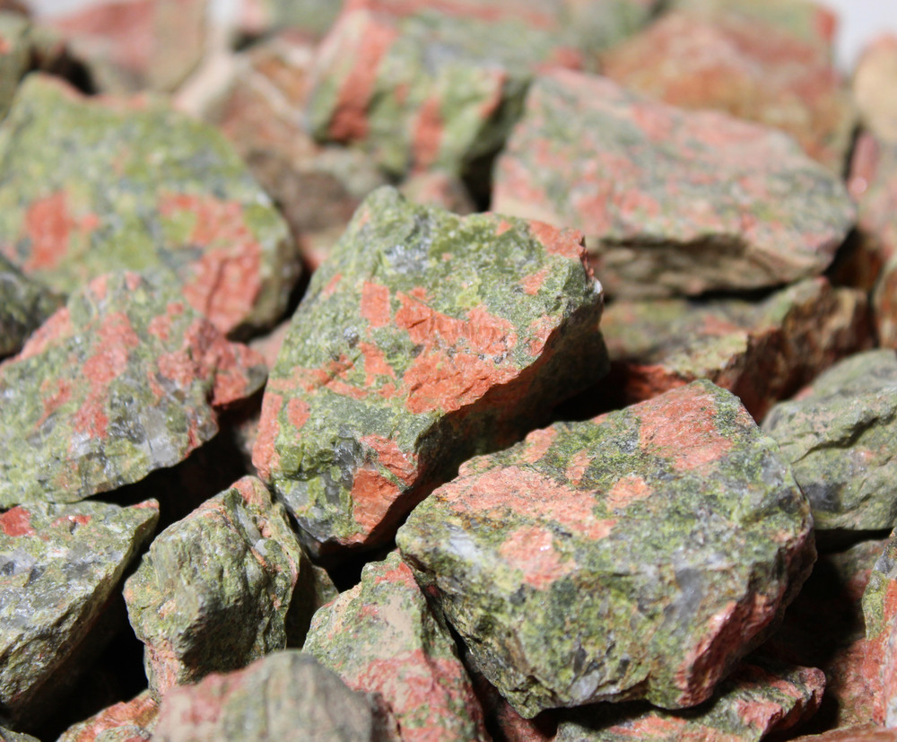 Unakite - Rough Rocks for Tumbling - Bulk Wholesale options