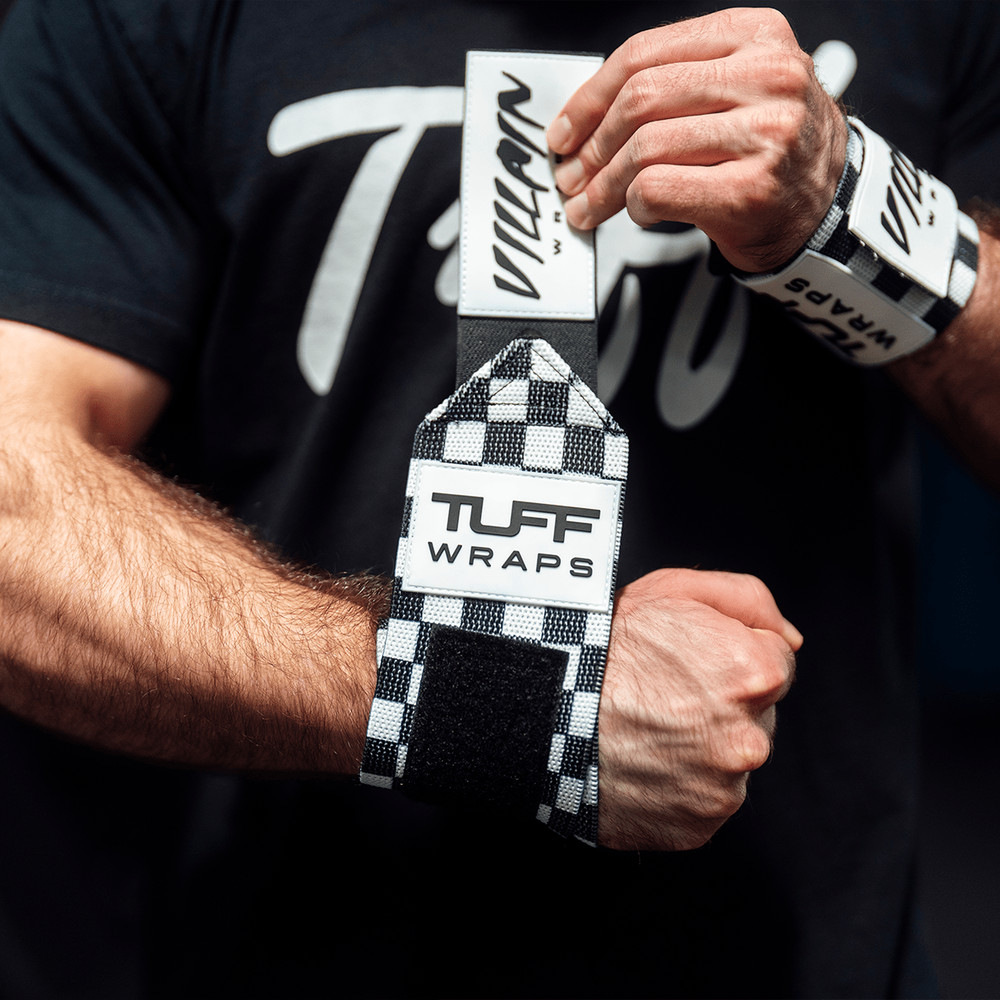 16" Villain Wrist Wraps - Checkerboard (Black/White)