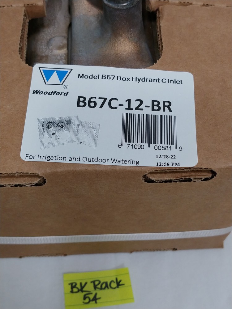 Woodford Model B67 Box Hydrant C Inlet B67C-12-BR