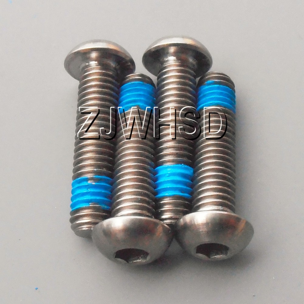 4pcs M6 x 25 Titanium Ti Screw Bolt Allen hex Socket Button head + ThreadLocker