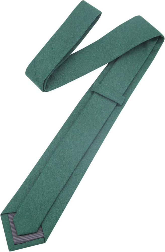 Mens Solid Linen Ties - Regular Width Pattern Necktie for Men