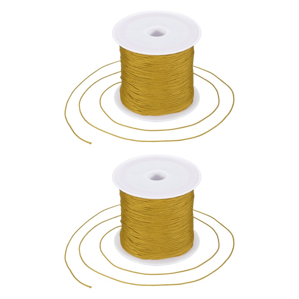2 pcs 0.6mm String for Bracelets, 44 Yards Beading Thread(Earthy Yellow)