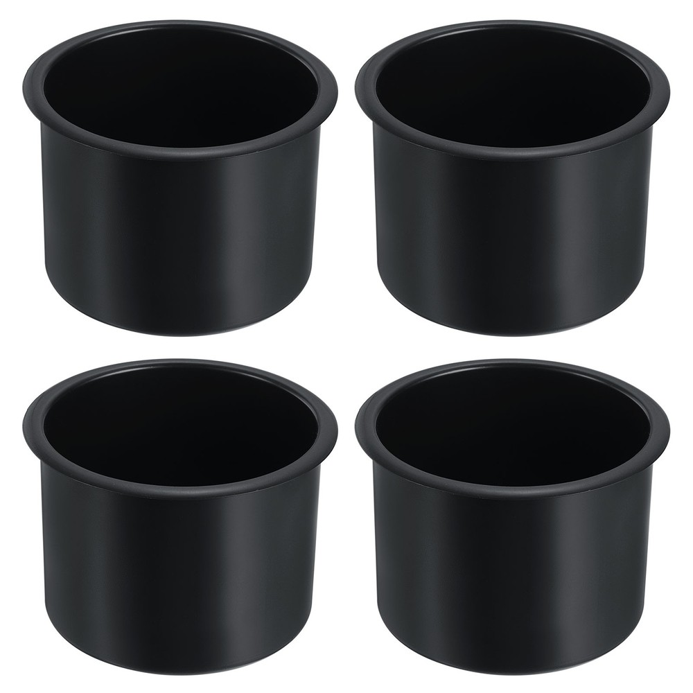 4Pcs Plastic Drop-in Cup 3"x3.78" Drink Can Holder Black