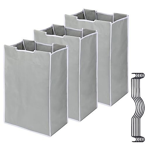 3 Pack Large Laundry Sorter with 6 Handles, 600D Replacement Bags,