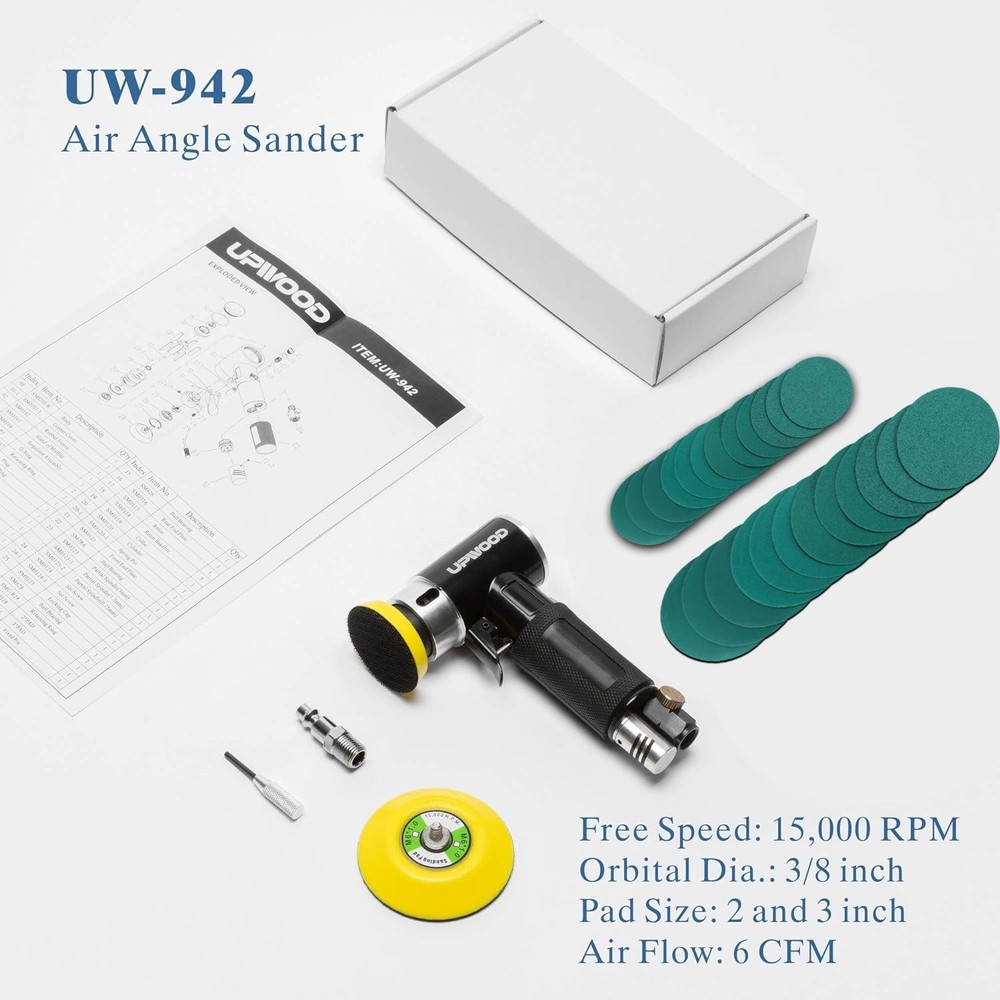 2'' 3'' Mini Orbital Sander by , Small Pneumatic Random Orbital Sander Kit wi...