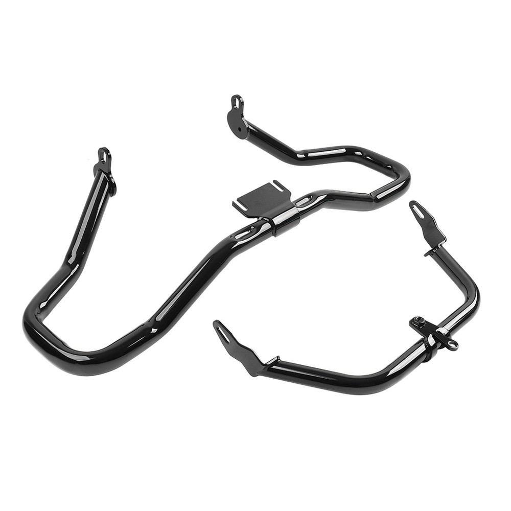 Black Engine Guard Crash Bar Fairing Support Bracket For Harley Road Glide FLTRX