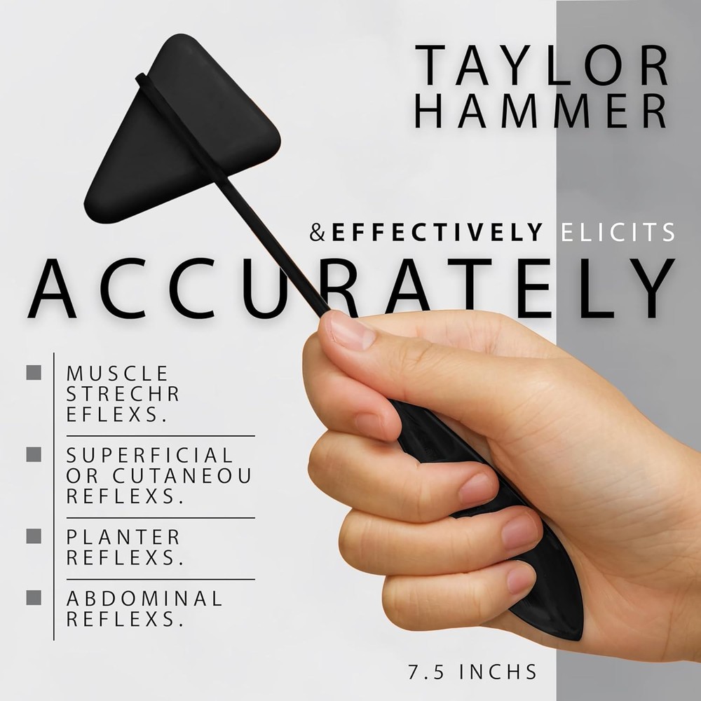 7pc Tactical Black Diagnostic Kit w/ Hammer, Penlight & Eye Chart