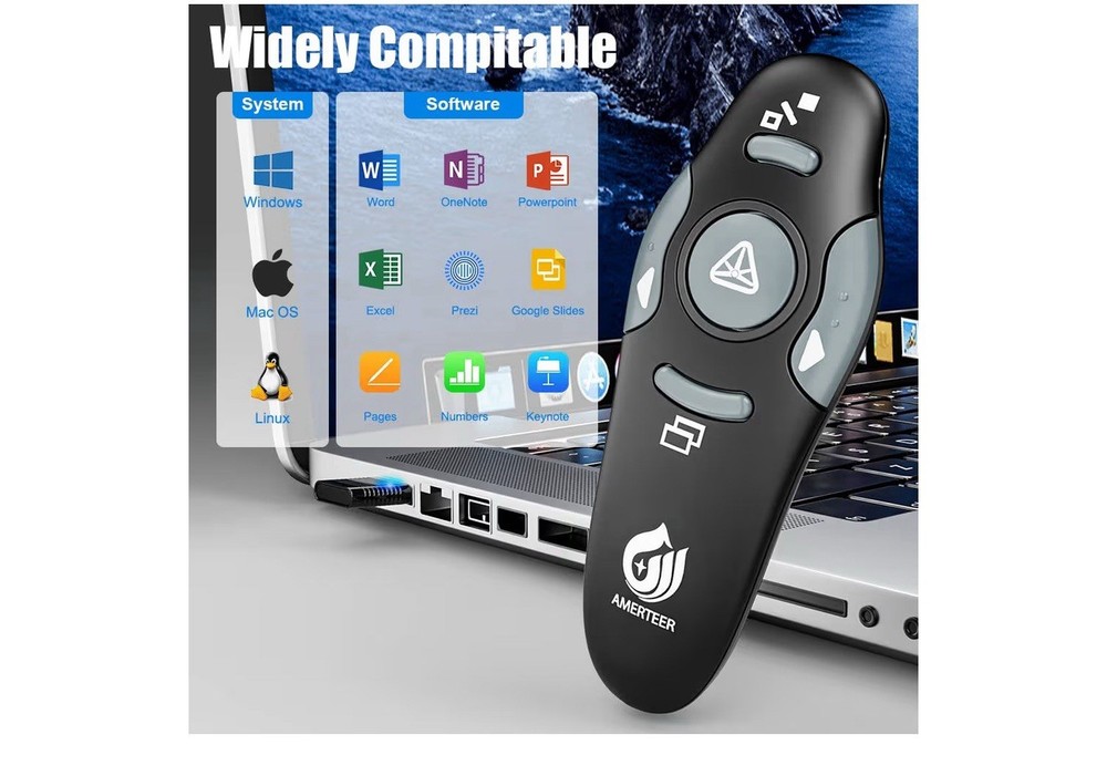 AMERTEER Wireless Presentation clicker for PowerPoint Presentations
