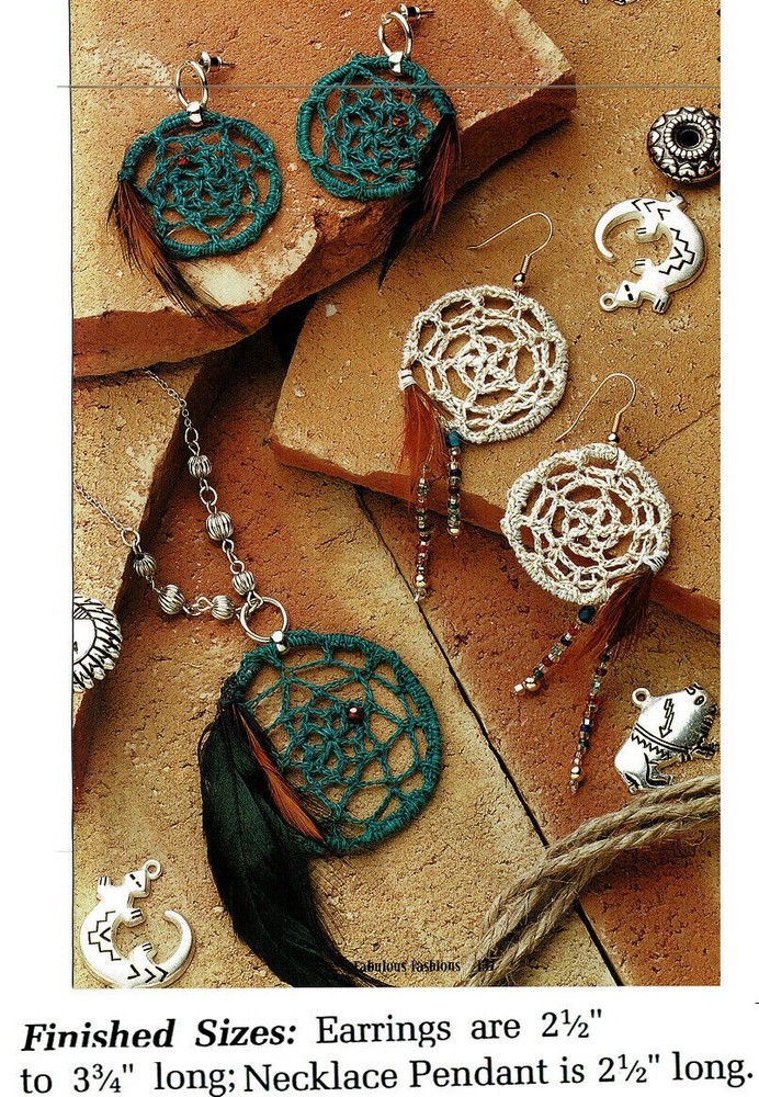 DREAM CATCHER JEWELRY CROCHET PATTERN ONLY - AH201