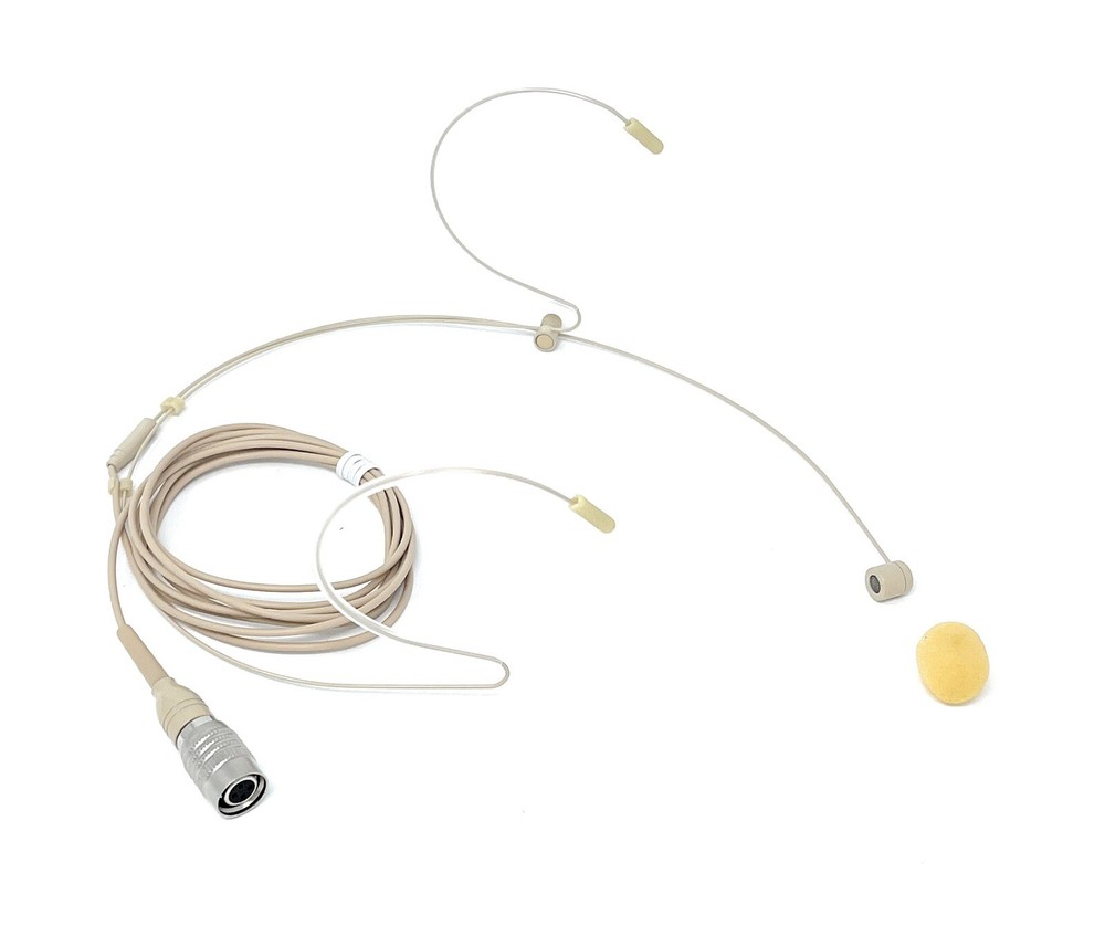 Double Earhook Headset Microphone w/ 4 pin mini XLR fits Audio Technica Wireless