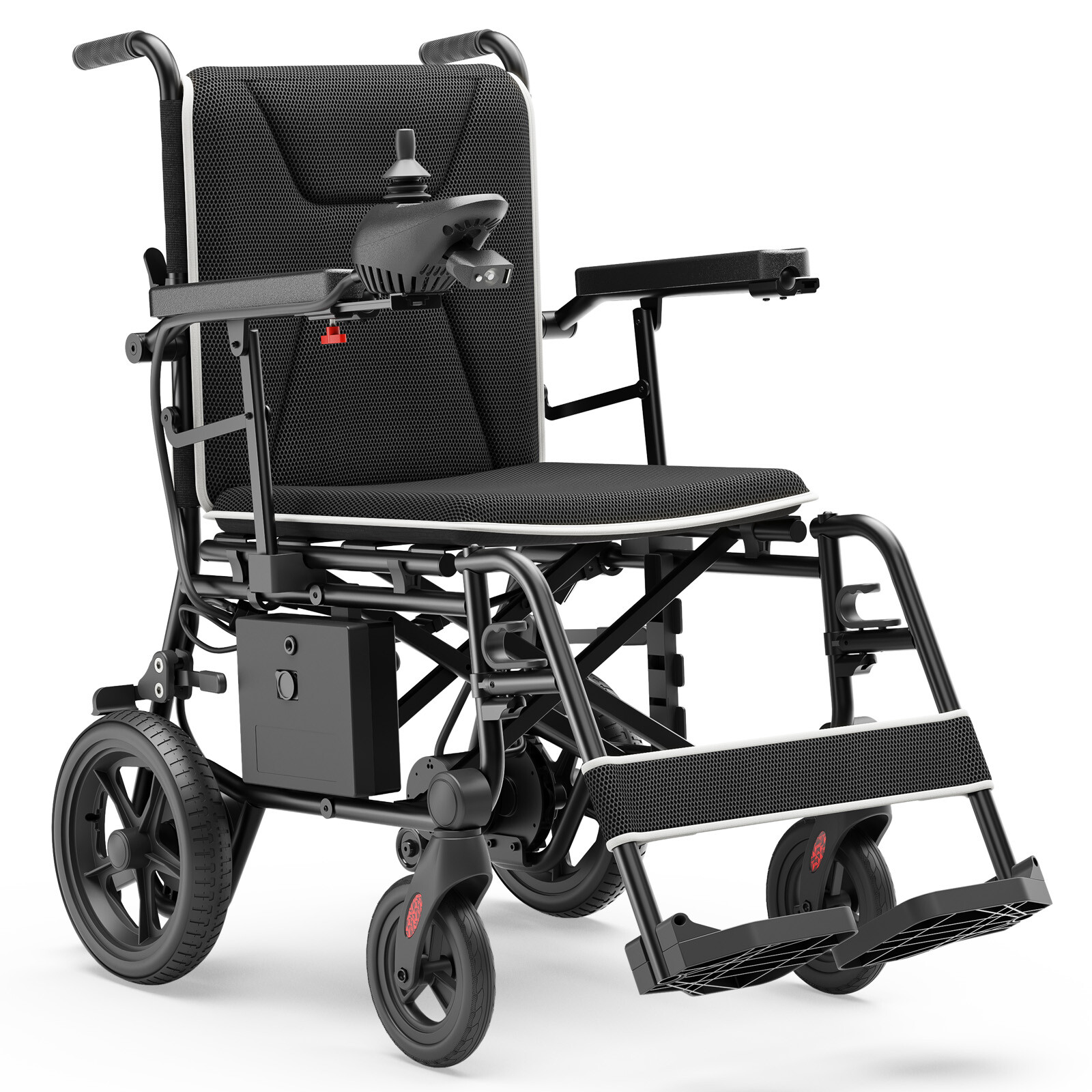 34.3lbs Ultra-Lightweight Electric Wheelchair 300lbs Capacity Foldable for Adult