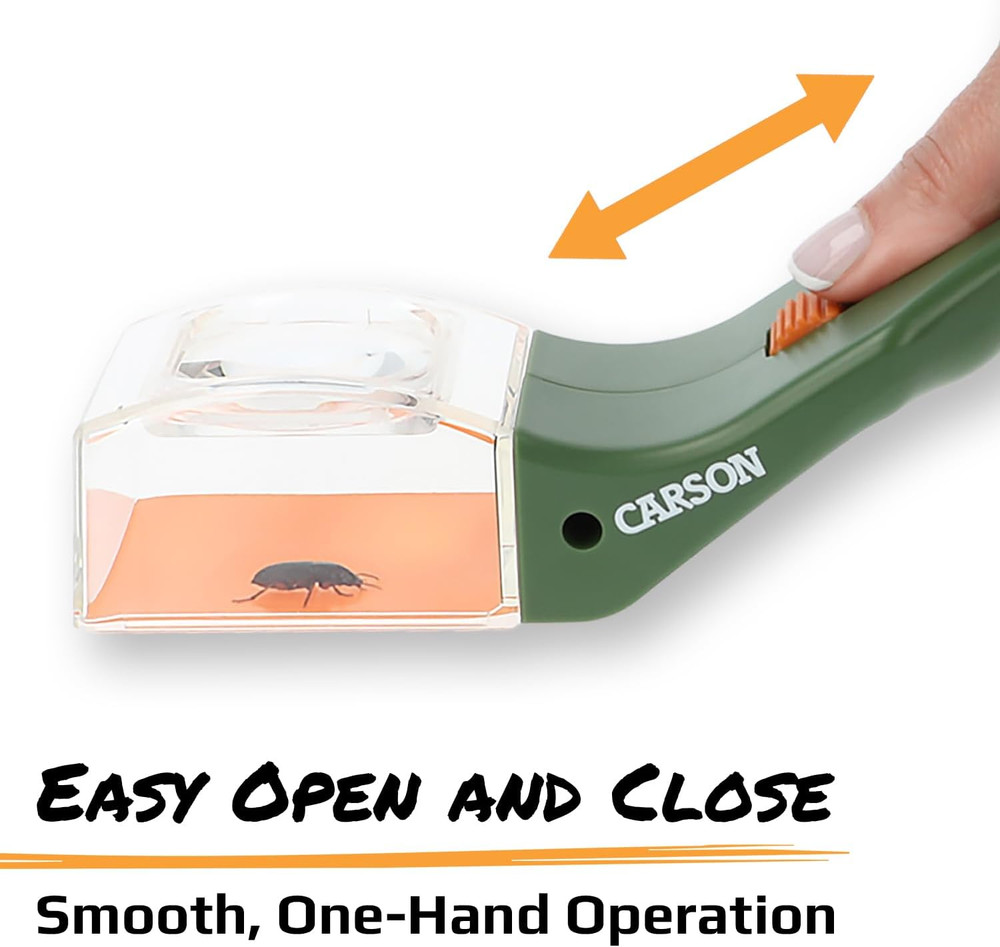 Carson Bugview 5X Magnifying Glass Quick-Release Bug Catcher Indoor and Outdoor