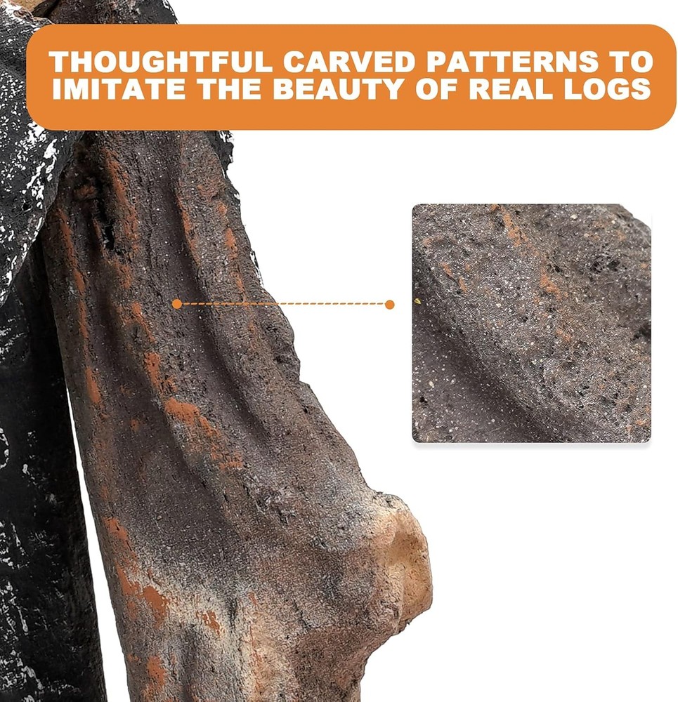 Gas Fireplace Logs - 4 Small Ceramic Logs and Accessories