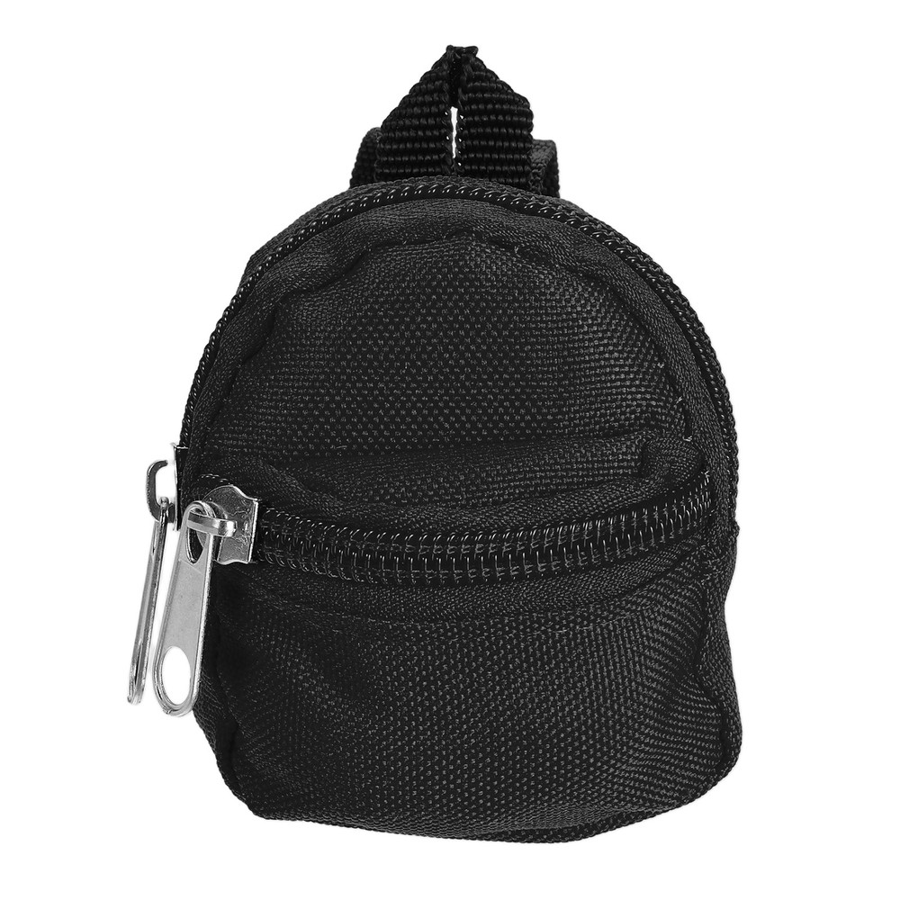 Mini Doll Zipper Backpack, Tiny Doll Backpack(Black)