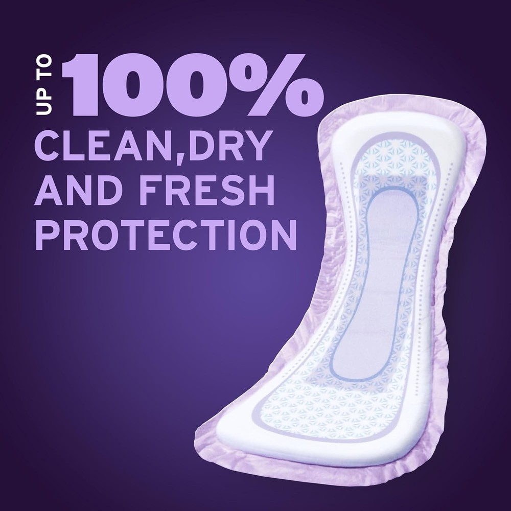 Poise Overnight Incontinence & Postpartum Pads, 8 Drop Extra Coverage, 96 Count