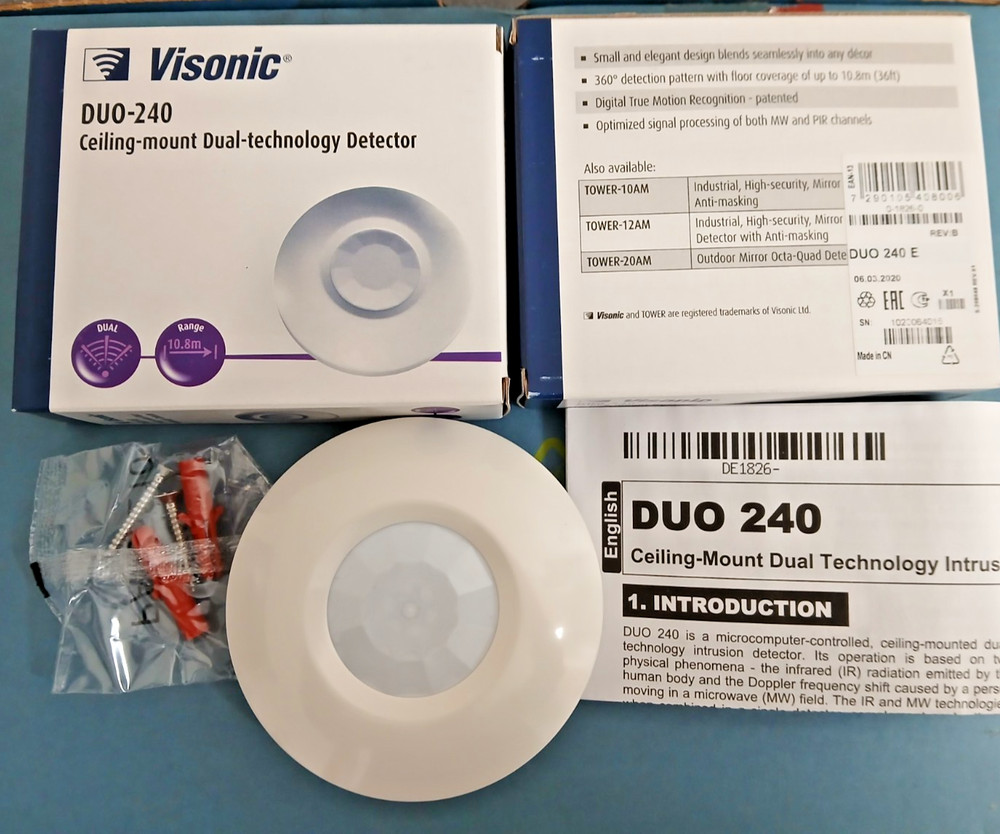 Visonic Duo-240 E Miniature 360 Degree Ceiling Mount Dual-Technology  DUO 240 E