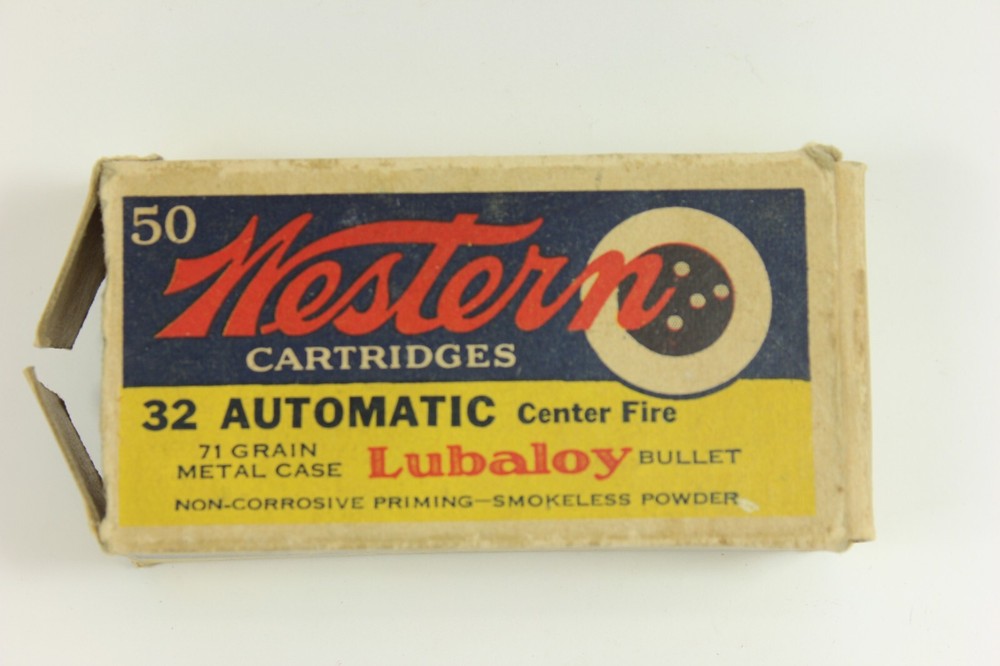 Vintage Western 32 Automatic Cardboard Empty Shell Box as shown