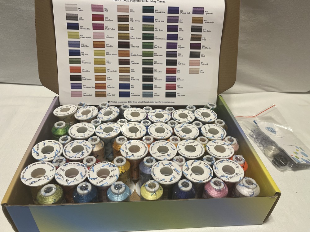 Simthread 100% Polyester Embroidery Machine Set Of 60 Thread 550Y ALL NEW SEALED